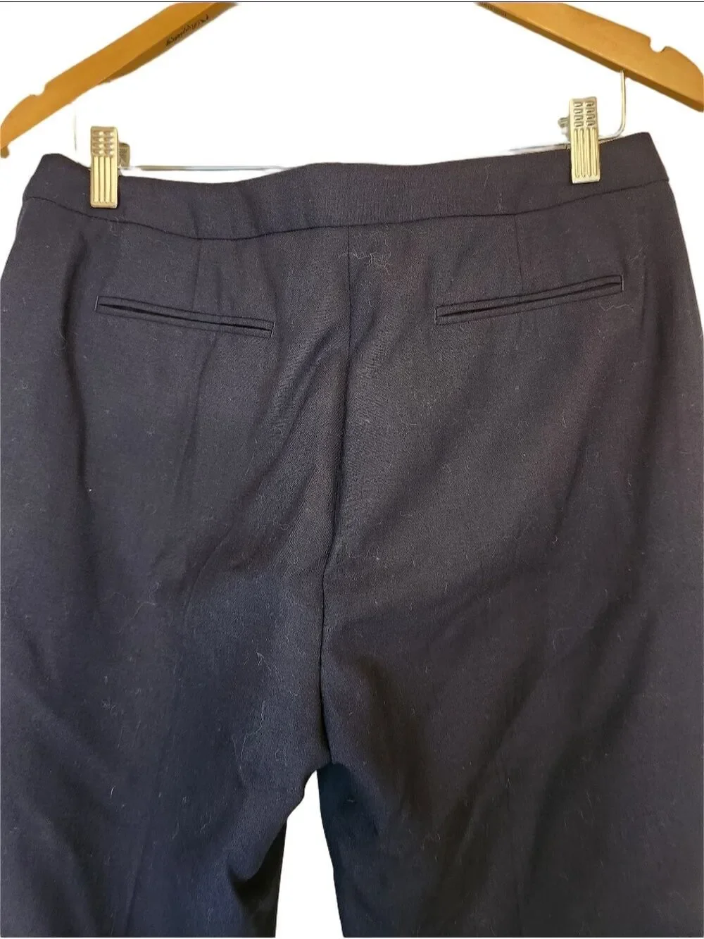 REISS Faulkner Navy Blue Slim Leg Wool Blend Trousers - US 10 / UK 14 - Picture 5 of 10
